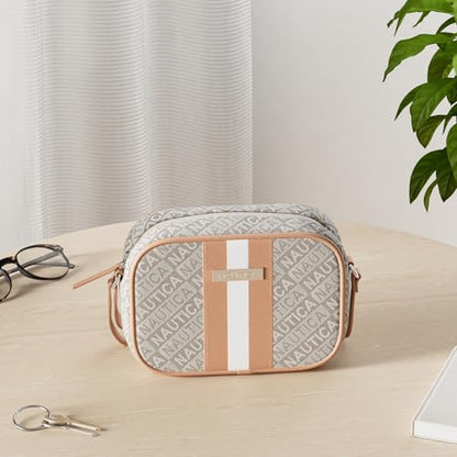 Nautica Women's Candid Camera Adjustable Crossbody Bag - color: Khaki (Lakeside Jacquard), size: One Size
