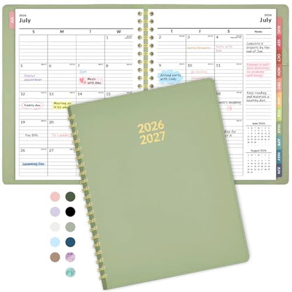Forvencer Planner 2026-2027, Academic Planner Weekly & Monthly,Soft Cover - color: olive green, size: 8.5"x11" (Jul 2026-Jun 2027)