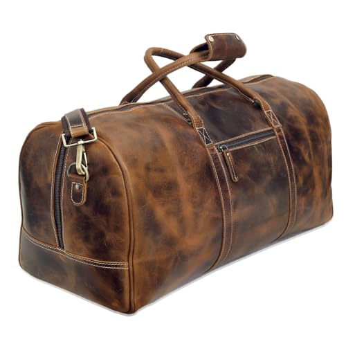 Leather Travel Duffel Bags for Men and Women Full Grain Leather Overnight Weekend Leather Bags Sports Gym Duffle