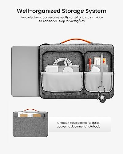 tomtoc 360 Protective Laptop Sleeve for 2026 14-inch MacBook Pro M5/M4/M3/M2 Pro/Max A3426 A3434 A3401 2026-2021, 13.5-14.4 Inch Surface Laptop 7/6/5/Studio 2/1, Water-Resistant Carrying Case - color: Gray, size: 13.5-14 inch