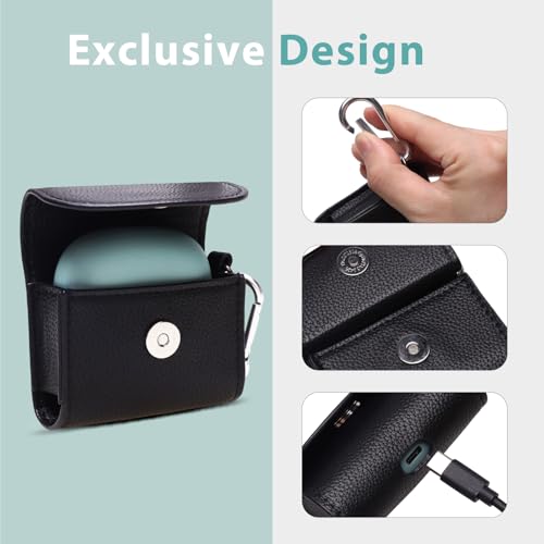 Leather Case for Apple AirPods 4/Pro 3 & JBL Tune Buds Wireless Earbuds | Travel Carrying PU Case Cover for Apple AirPods 4/Pro 3 & JBL Tune Buds & Beats Powerbeats Pro 2 Wireless Earbuds