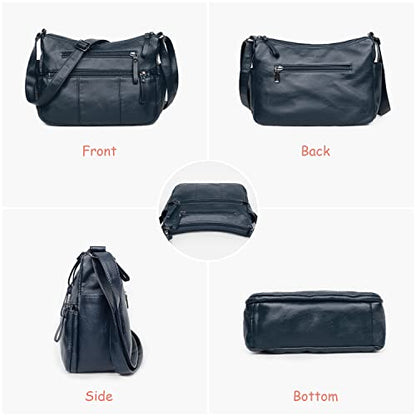 VOLGANIK ROCK Purses for Women Soft PU Leather Shoulder Bag Ladies Crossbody Purse and handbags Lightweight Pocketbook - color: Dark Blue-11.8"