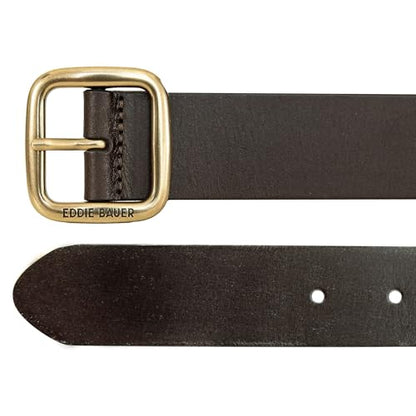 Eddie Bauer Women's Casual Leather Belts with Durable Metal Buckle - color: Center Bar - Brown, size: Small