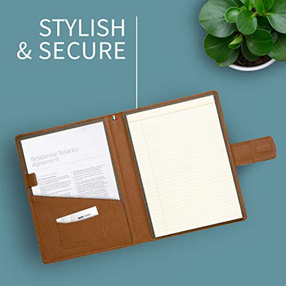Maruse Italian Leather Executive Padfolio, Folder Organizer with Magnetic Closure and Writing Pad, Handmade in Italy, Rope - color: Rope