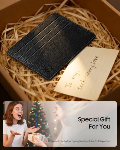 FINTIE Slim Minimalist Front Pocket Wallet RFID Blocking Credit Card Holder - color: Black