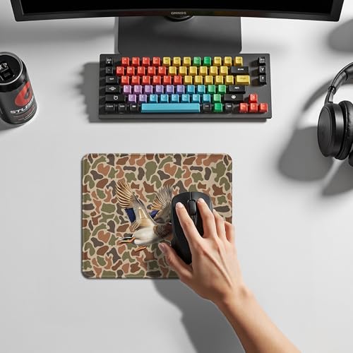 Mallard Duck Camo Mouse Pad, Duck Hunting Hunter Gifts, Camo Wildlife Waterfowl Animal Mouse Pad for Home Office Computer Gaming Desk Essentials, 9.5x7.9 Inch - color: 11Child