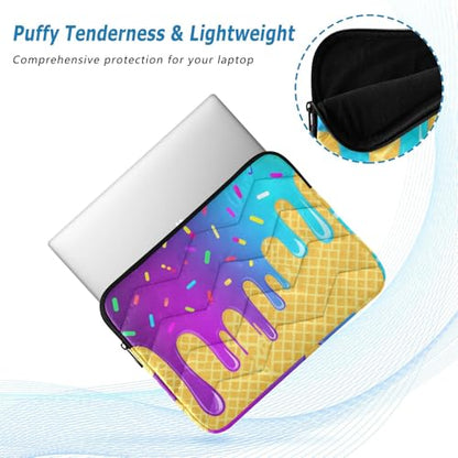 Laptop Sleeve Portable 13-14 in,Ice Cream Waffle Cone Sprinkles Protective Laptop Cover Case Waterproof,Computer Carrying Bag for Notebook/Laptop/Tablet Computer/Storage - color: Ice Cream Waffle Cone Sprinkles