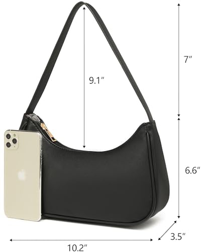 Afashor Shoulder Bags for Women Vegan Leather Hobo Sling Tote Handbag Retro Clutch Purse with Zipper Closure - color: Bronze