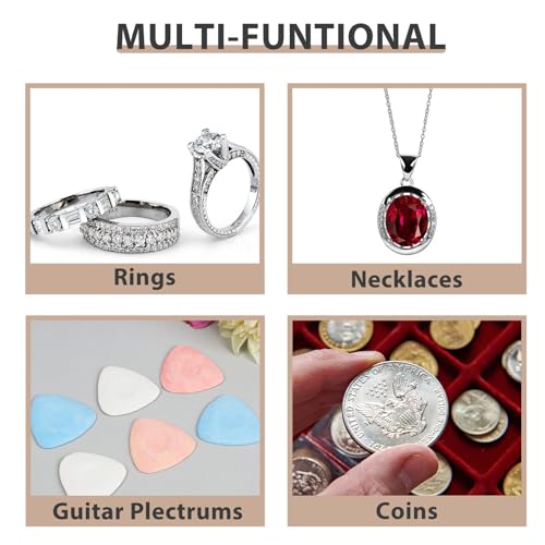 Ring Holder Keychain for Gym, Leather Jewelry Travel Pouch for Wedding Ring, Necklaces, Mini coin pouch for Women - color: Black