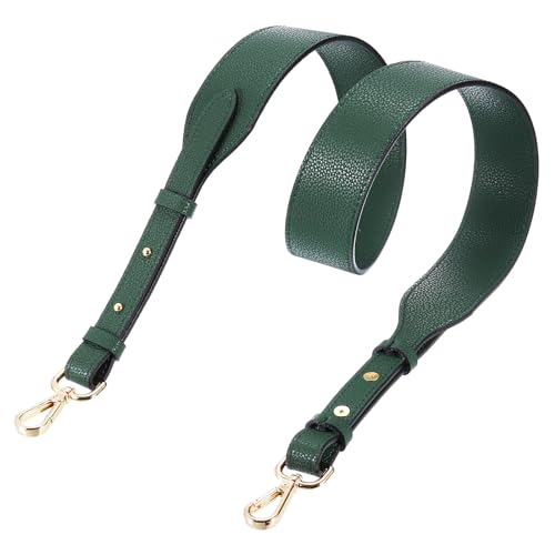 uxcell Leather Purse Strap, Adjustable Crossbody Replacement Straps for Handbags, Shoulder Bag - color: Dark Green, Gold Clasp