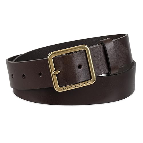 Levi's Women's Casual Leather Belt With Square Buckle – Stylish Jeans & Dress Belt (Regular & Plus Sizes) - color: Brown Elevated, size: Medium
