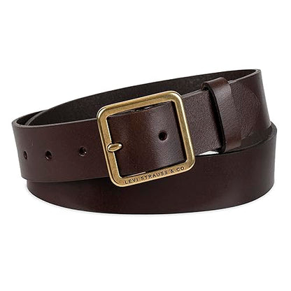 Levi's Women's Casual Leather Belt With Square Buckle – Stylish Jeans & Dress Belt (Regular & Plus Sizes) - color: Brown Elevated, size: Medium