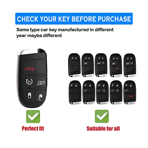 XIYANG TRADE for Jeep Key Fob Cover with Keychain,Soft TPU Key Case Shell Full Protection for Grand Cherokee Renegade Chrysler 200 300 Dodge RAM Durango Challenger Journey Dart Fiat Smart Key (Purple) - color: Style 1-purple