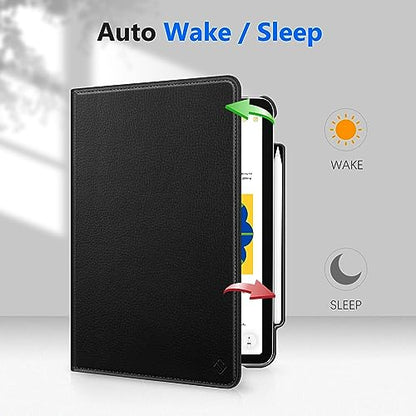 Fintie Rotating Case for iPad Pro 11-inch (4th/3rd/2nd/1st Generation) | 360° Swivel Stand, Portrait & Landscape Viewing, Shockproof Protective Cover, Pencil Holder, Auto Wake/Sleep, Black - color: Black