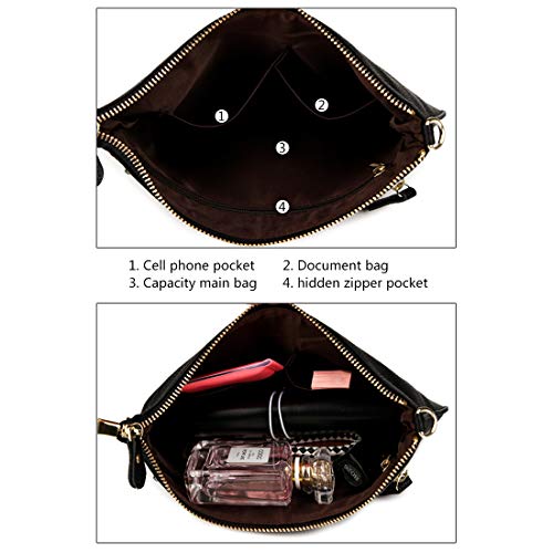 Artwell Genuine Leather Clutch Wallet For Women Wristlet Envelop Crossbody Purse Card Shoulder Bag - color: Wine Red