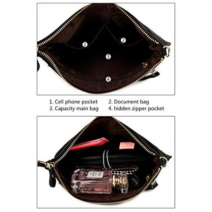 Artwell Genuine Leather Clutch Wallet For Women Wristlet Envelop Crossbody Purse Card Shoulder Bag - color: Wine Red