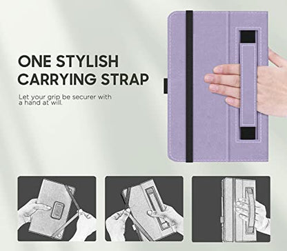 MoKo Case Fits Kindle Fire HD 8 & 8 Plus Tablet 8", Taro Purple | Slim Folding Stand Cover for Fire HD 8 12th/10th Gen, 2024/2022/2020, Auto Wake/Sleep, Hand Strap, Dual Angle, Pen Loop - color: Taro Purple