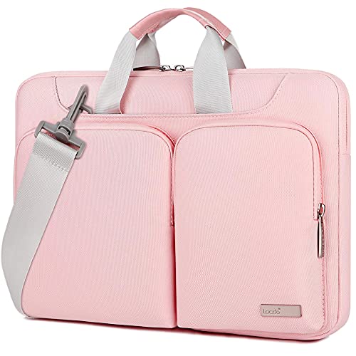 Lacdo 360° Protective Laptop Shoulder Bag, 16 inch Computer Bag for 16 inch MacBook Pro M5 Pro/Max A3428 A3429 (2026), M4/M3/M2/M1 Pro Max A3403 A3186 A2991 A2780 A2485 2024-2019 Messenger Bag, Pink - color: Pink, size: 16 Inch New MacBook Pro