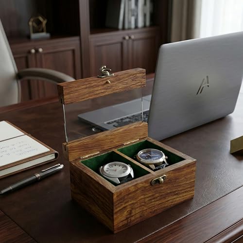 Royal Craft Expertise Luxury Men’s Watch Box Organizer – Handcrafted Rosewood Watch Display Case, Wooden Watch Storage for Collectors, Premium Birthday Gift – Built to Last