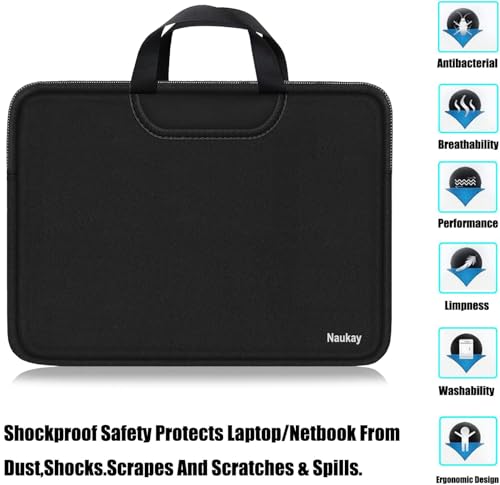 Laptop Sleeve 15.6 Inch, Durable Briefcase Handle Bag & with Extra Pockets | Laptop Case, Traveling Computer Protective Bag Compatible for 15 15.6 inch HP, Dell, Acer, Asus, Black - color: Black, size: 15.6 inch