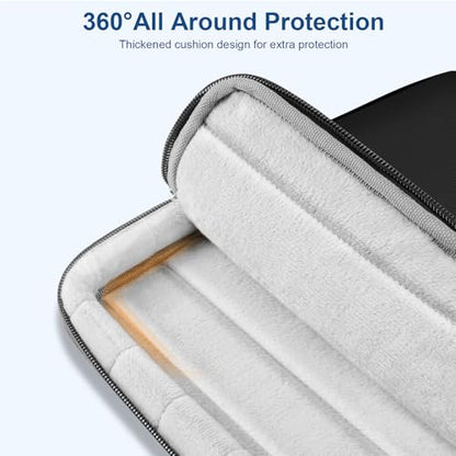 MOSISO Laptop Case 13.3 inch, 13-14 inch Laptop Sleeve, Black | Compatible with MacBook Neo/Air 13.6/Pro 13/Pro 14, HP Dell Acer ASUS, Side Open Case with Raised Pocket&PU Handle&Belt