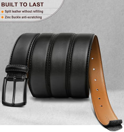 Men Leather Grommet Belt True to Size 1 3/8" Gift Boxed | 7 Eyelets Single Prong | Lightweight | Versatile For Golf Jeans Dress Casual - color: Black4144, size: 42"-44"Waist Adjustable