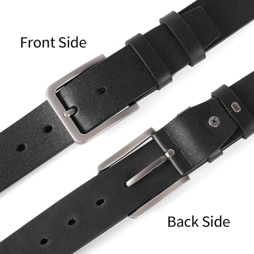 GOIACII Leather Belt for Men with Gift Box - color: A01 Black, size: 34" to 38" Waist Adjustable