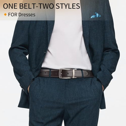 GOIACII Leather Belt for Men with Gift Box - color: B03 Coffee, size: 38" to 42" Waist Adjustable