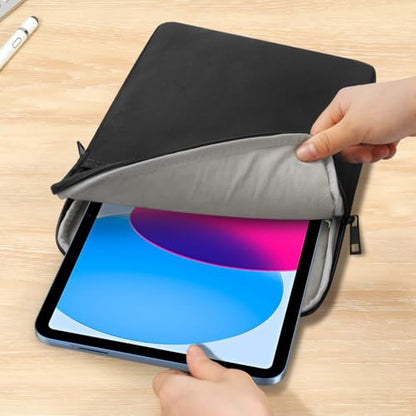 Dadanism 9-11 Inch Tablet Sleeve Bag Padded Carrying Case, Black | Fits iPad (A16) 11th Gen 11", iPad 10th Gen 10.9" Air 5/4, iPad Air M4/Pro 11", iPad 9/8/7th 10.2", Galaxy Tab A11+ Plus 11" - color: Black, size: 9-11 inch