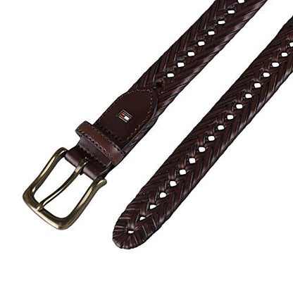 Tommy Hilfiger Men's Fully Adjustable Leather Braided Belt, Classic Strap for Jeans, Khakis & Dress Pants - color: Tan, size: 34