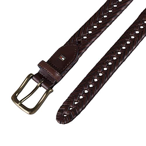 Tommy Hilfiger Men's Fully Adjustable Leather Braided Belt, Classic Strap for Jeans, Khakis & Dress Pants - color: Tan, size: 42