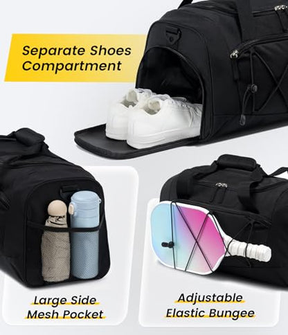 Vorspack 18 Inches Structured Gym Bag with Shoe Compartment, Black - color: Black, size: 18 Inches