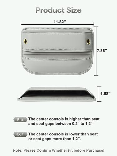 Premium Leather Car Seat Gap Filler Organizer (0.2”-1.2" Gaps), Clever Gifts for Car SUV Truck Owners (Beige, 1 Pack) - color: 05 Beige, 1 Pack