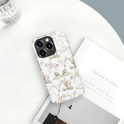 Case Compatible with iPhone 14 Pro Max,Hybrid 2-Layer Hard Shell,Shockproof Soft for Girl Women,Western Brown Cowboy Skull Wild - color: Western Brown Cowboy Skull Wild, size: iPhone 14 Pro Max