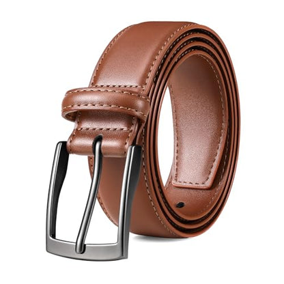 XZQTIVE Men's Suede Belt - Genuine Leather Dress Belt for Jeans Dress - color: Brown, size: Fit Pant 40"-45"