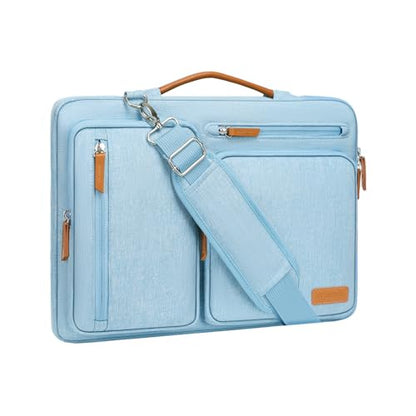 MOSISO 360 Protective Laptop Shoulder Bag, 13-13.3 inch Computer Bags | Compatible with MacBook Pro 14, HP, Dell, Lenovo, Asus, Side Open Messenger Bag with 4 Zipper Pockets&Handle, Air Blue - color: Air Blue, size: 13.3 inch