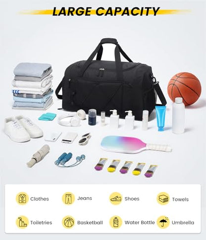 Vorspack 25 Inches Structured Gym Bag with Shoe Compartment, Black - color: Black, size: 25 Inches