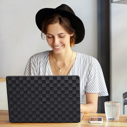 for MacBook Pro 13 Inch Case 2016-2026 M2 M1,Checker Black | Leather Textured, Precise Logo Cutout, With Keyboard Cover, Anti-Fingerprint, Anti-Scratch,Slim,Lightweight - color: Checkerboard Black, size: 2016-2026 Macbook Pro 13 inch M1 M2