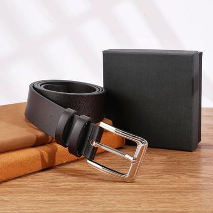 GOIACII Leather Belt for Men with Gift Box - color: B03 Coffee, size: 42" to 46" Waist Adjustable