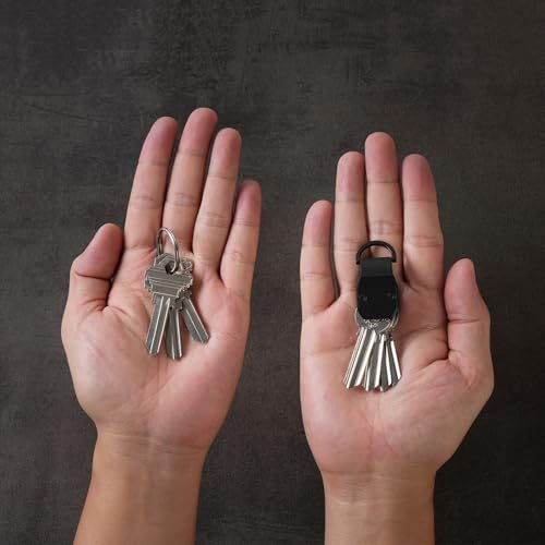 Compact Aluminum Mini Key Organizer Holder Keychain with Carabiner Clip. | 34mm x 18mm x18mm, Up to 4 Keys Storage. - color: Aluminum - Mini - Carbon Fiber.