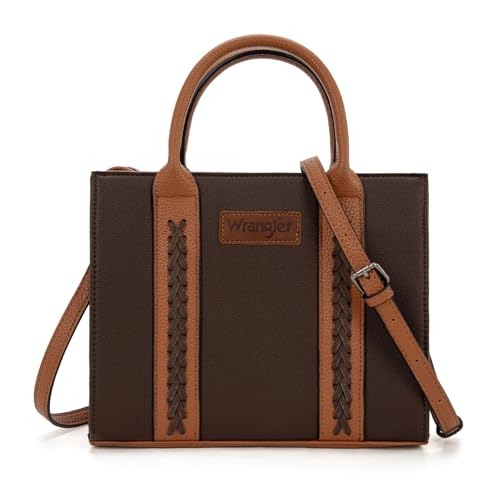 Wrangler Tote Bags for Women Top-handle Handbags and Purse for Women with Adjustable Strap - color: A-coffee