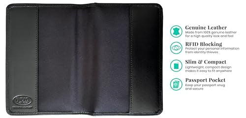 Black Basic Genuine Leather RFID Passport Cover - color: Black