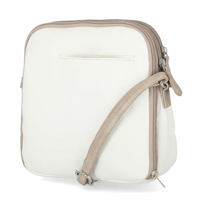 Multisac Women's MultiSac North South Mini Zip Around Crossbody - color: White/Biscotti