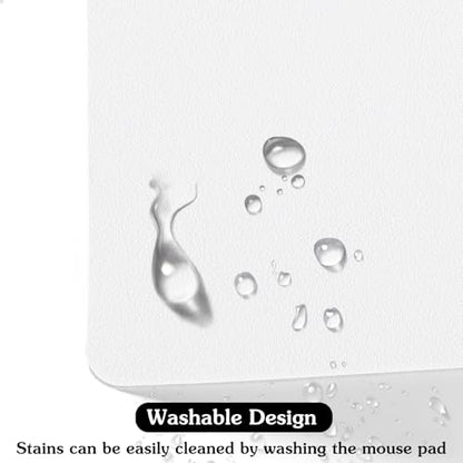 10x8-Inch White Mouse Pad - 25x20cm | Thin Mouse Mat with Non-Slip Base for Computer Gaming Laptop, Home Office Use