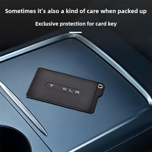 Key Card Holder for Tesla Compatible with Model Y/3/S/X/Cybertruck, Scratch-Resistant Leather Protective Cover, Slim Wallet Card Case, Anti-Slip Grippy Exterior, Black - color: Black