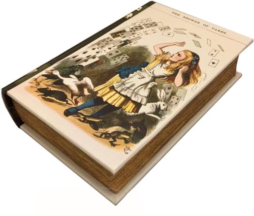 The Shower of Cards from Alice in Wonderland Book Box Stash Box Leather Over Wood Secret Storage Box Keepsake