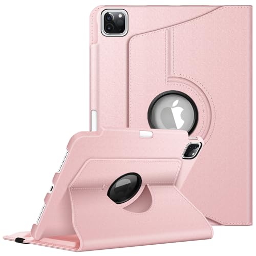 Fintie Rotating Case for iPad Pro 11-inch (4th/3rd/2nd/1st Generation) | 360° Swivel Stand, Portrait & Landscape Viewing, Shockproof Protective Cover, Pencil Holder, Auto Wake/Sleep, Rose Gold - color: Rose Gold