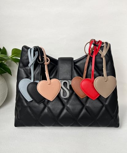 Heart Bag Charm for Handbag Cute Purse Charm Accessories Keychain Gift for Women Girls Birthday Christmas Wedding - color: A Gray
