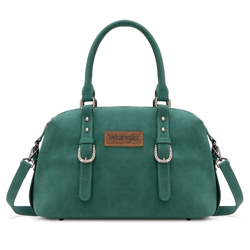 Wrangler Doctor Bag Top Handle Purse Hobo Shoulder Barrel Satchel Handbags for Women - color: Suede Turquoise
