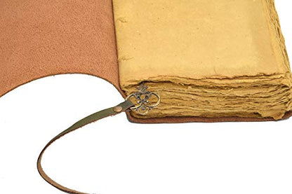 Leather Journal Writing Notebook - Antique Handmade Leather Bound journal with deckle edge paper For Men And Women Diary Large 7.5" X 5.5" Inches, Gift For Art Sketchbook, Travel Diary And Notebooks To Write In (7.5" X 5.5") (11.50" X 8.25") - size: 11.50